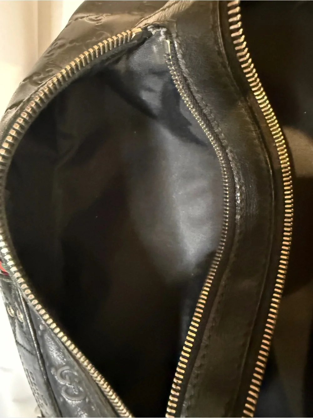 Gucci Black GG Embossed Leather Belt Bag bumbag